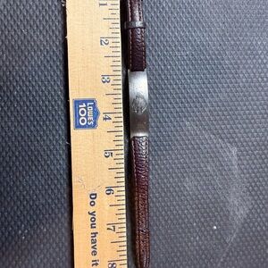Harley-Davidson Dark Brown Leather Bracelet with Silver Plate